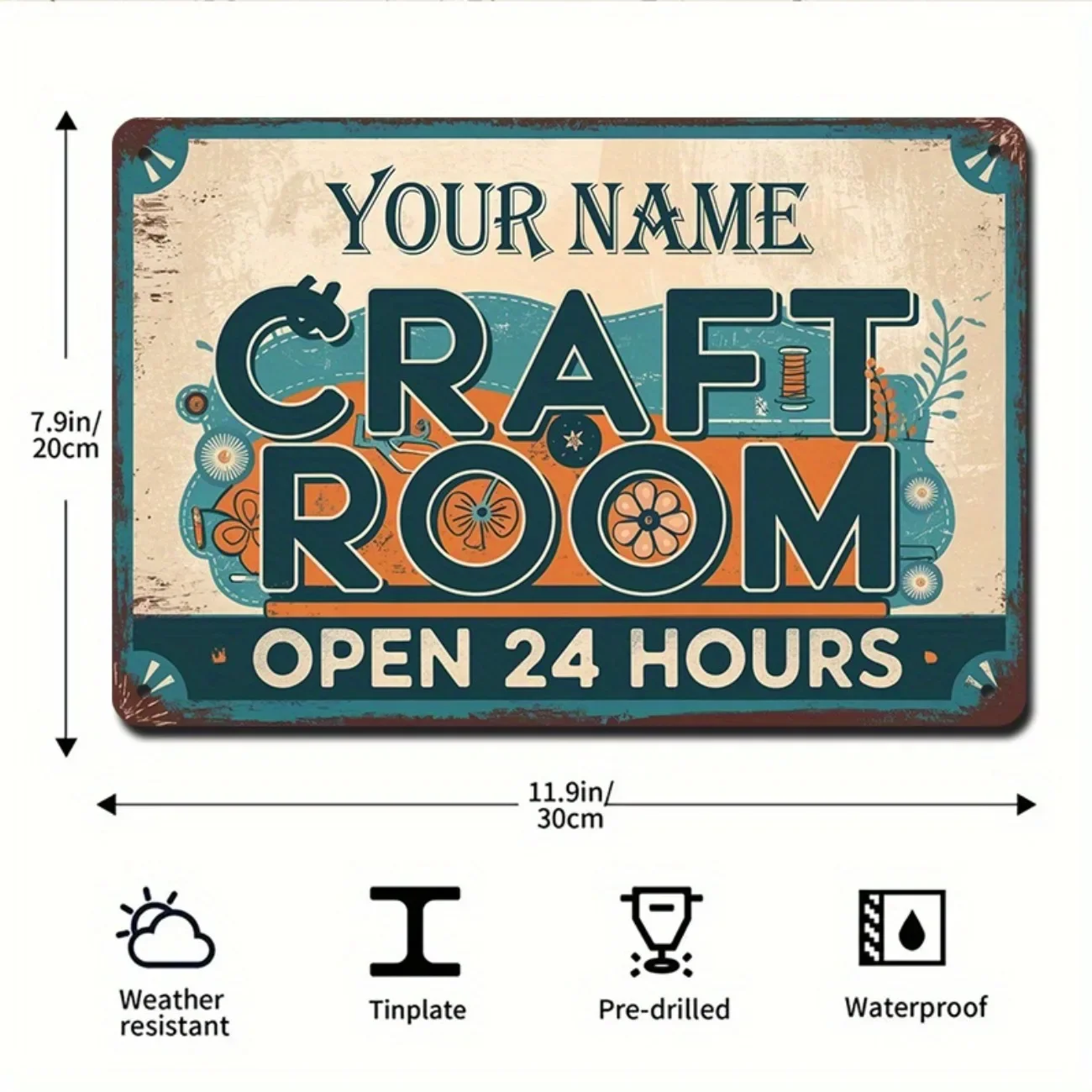 Art Craft Quotes - パーソナライズされたヴィンテージメタルクラフトルームサイン、モチベーションを高める引用句ウォールアート、ホーム＆スタジオの装飾用（装飾用のみ）