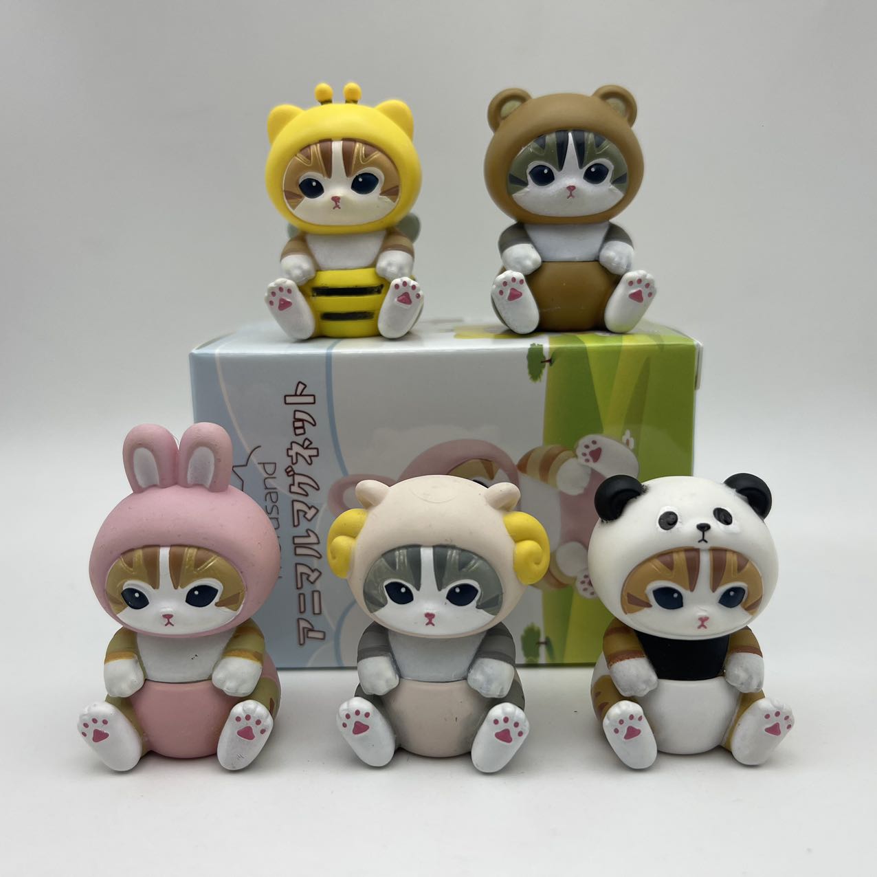 Art Craft Items - 4 センチメートル Mofusand アクションフィギュアセット動物帽子人形かわいい Pvc モデルブラインドボックスデスクトップ装飾工芸品のおもちゃ誕生日ギフト