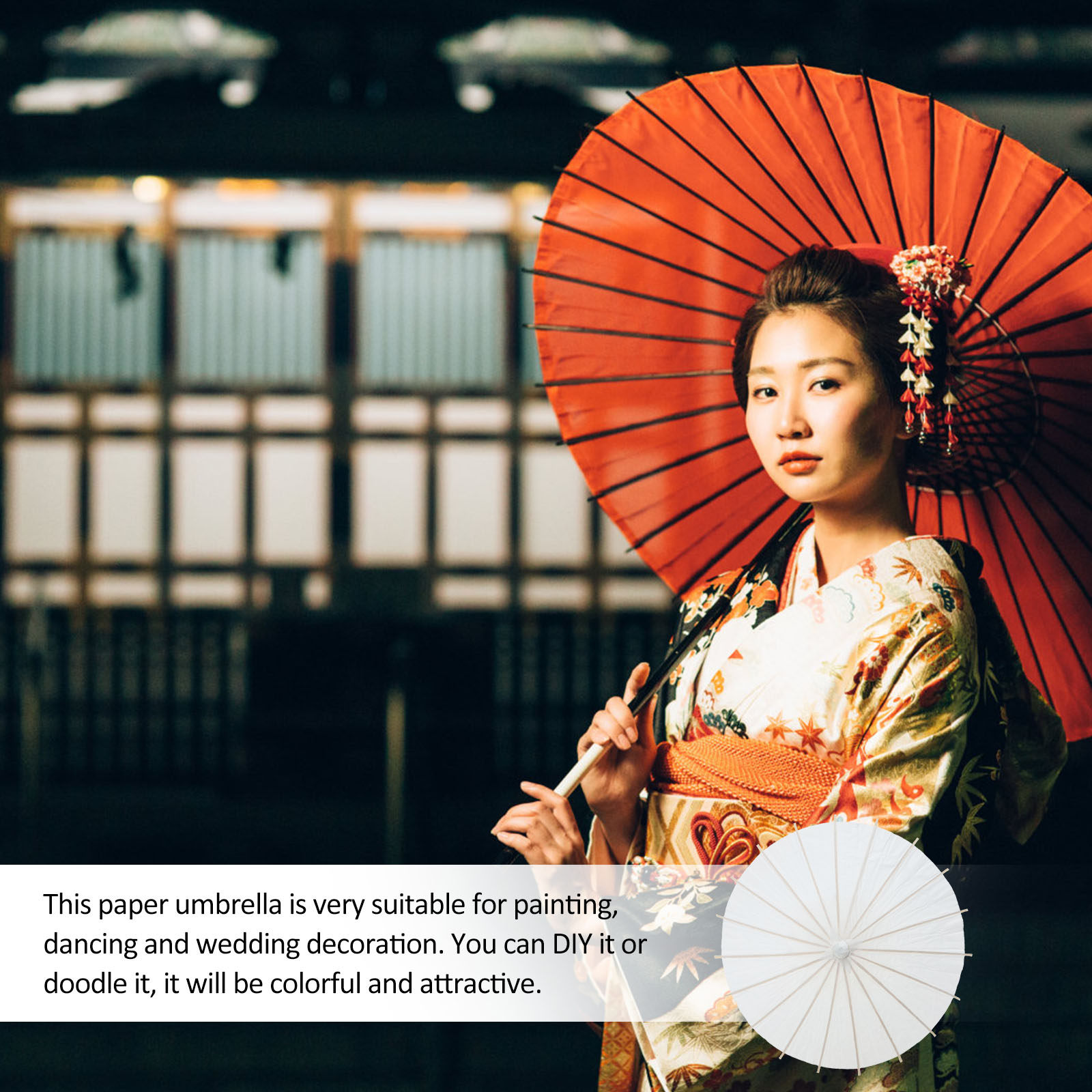 Art Craft Umbrella - 2個入り未完成DIY油紙製ブランク傘、ペイント可能、子供用絵画、落書き、クラフトツール、アートクラス、親子アクティビティ用