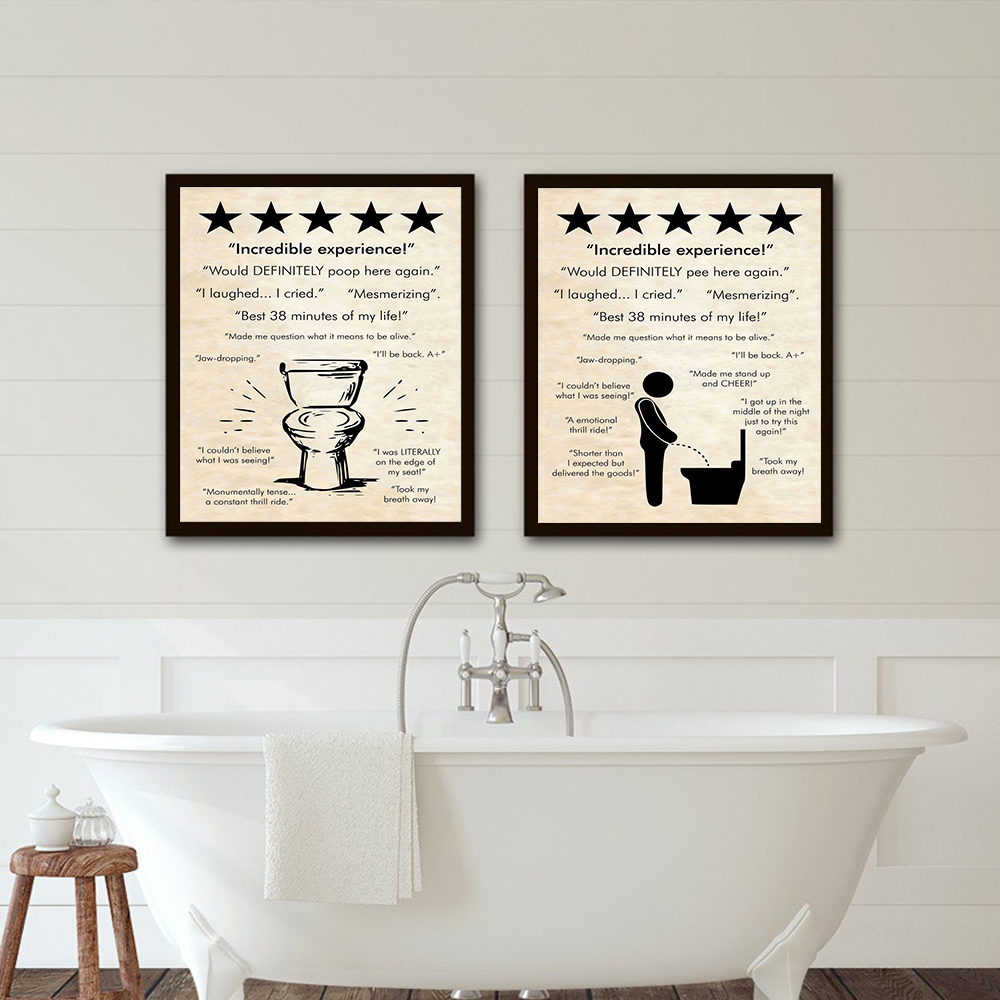Art Craft Quotes - 信じられないほどのトイレおしっこクラフト引用サインプリントポスター素晴らしい経験壁アートキャンバス絵画 5 つ星の浴室の装飾写真