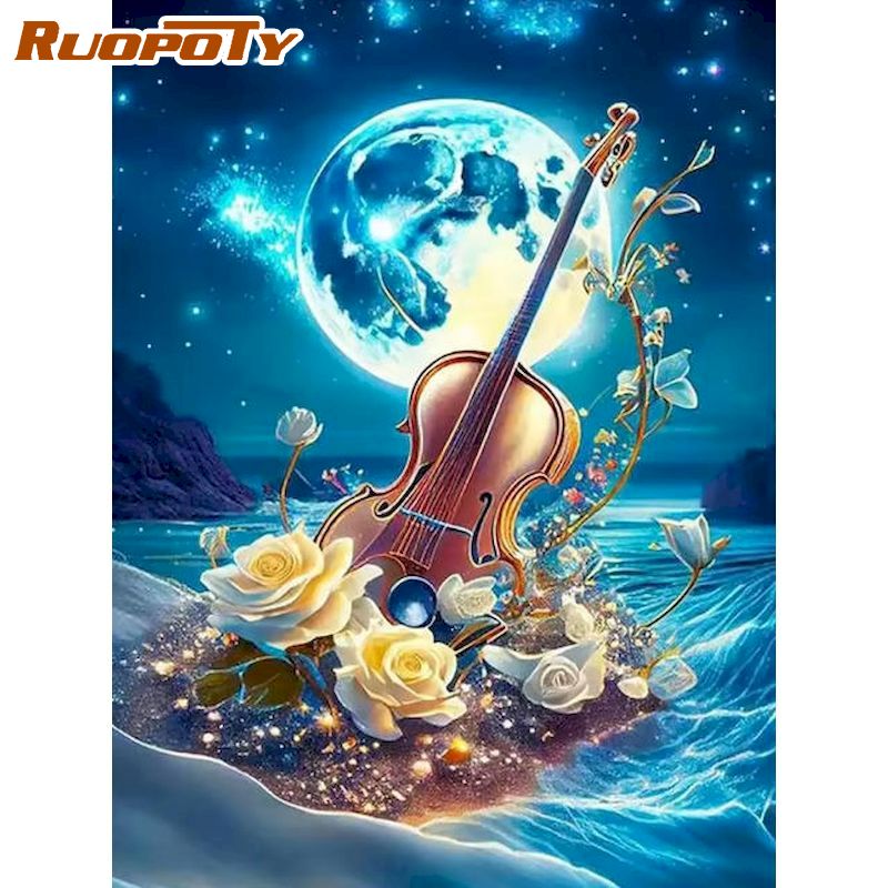 Art Craft Ideas For Adults - RUOPOTY ダイヤモンドペインティング アート＆クラフト DIY アイデア バイオリン風景