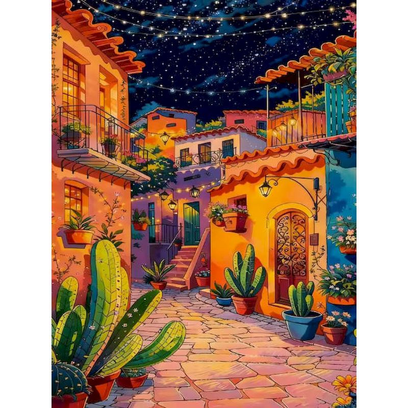 Art Craft Night - GATYZTORY ナイトシティ 数字で描く絵画 ウォールアート 数字で描く風景画 クラフト用品