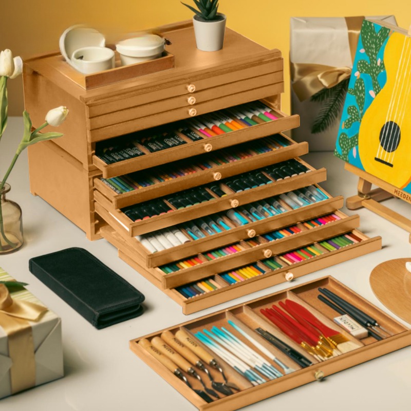 Colored Pencil Professional - アートスタジオオーガナイザー引き出しプロフェッショナル描画ケースマーカー/色鉛筆用省スペースデスクトップストレージシステム学生