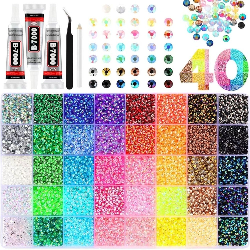 Art Craft Items - マルチカラーレジンラインストーンキットDIYデコレーションクラフト用品ゼリーラインストーンキラキラフラットバックジェムネイルアートクラフト用