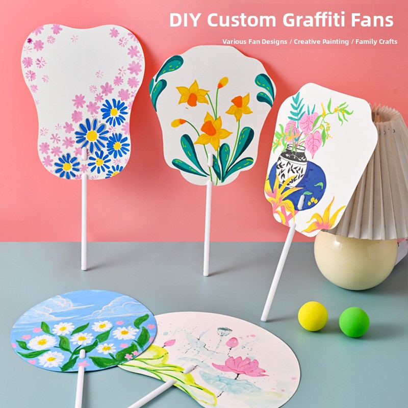 Art Craft For Kindergarten - DIY 手描き扇子紙 幼稚園児用アートクラフト 親子アクティビティ ユニセックス半袖Tシャツ