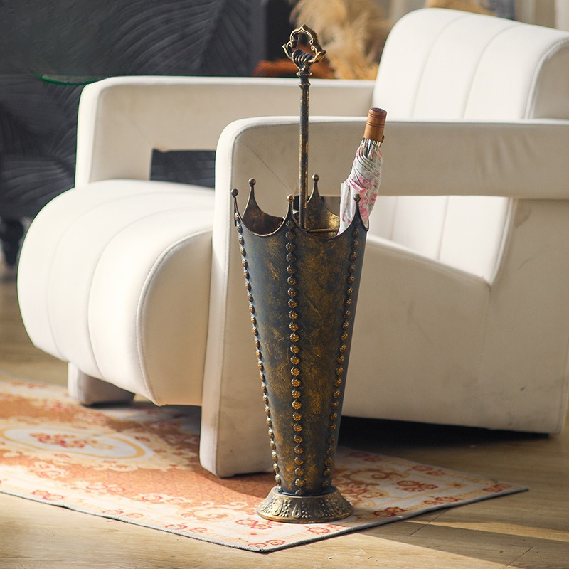 Art Craft Umbrella - アメリカンレトロ玄関傘収納バケツ 鉄製アート ヴィンテージ玄関傘バケツ 雨具収納クラフト