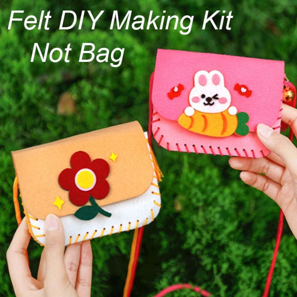 Art Craft For Kindergarten - かわいいフェルトバッグ作成キット漫画縫製おもちゃ手作りバッグクラフトアート幼稚園クロスボディバッグ