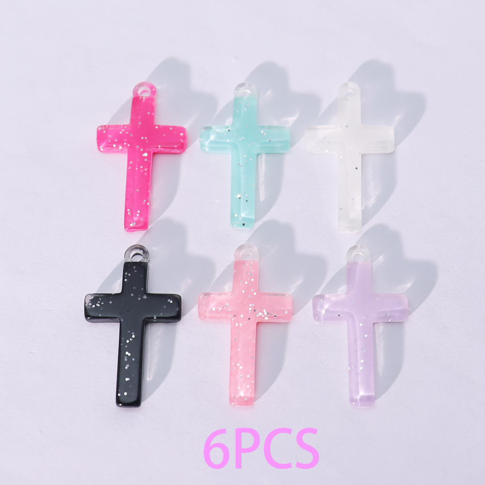 6 個 DIY イヤリングペンダントフラットバック樹脂クロス - Art Craft Items のレビューと価格