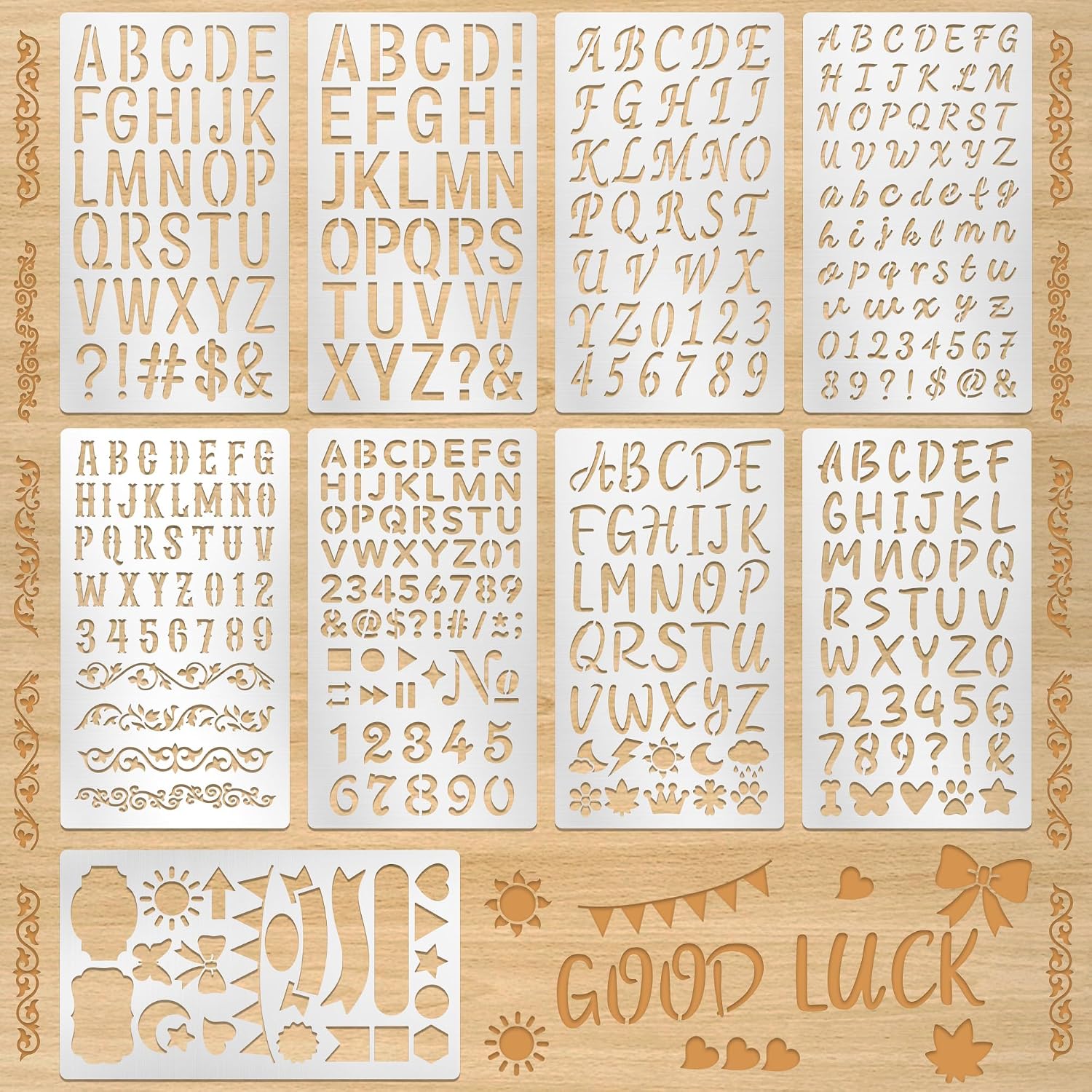 9個入り金属製レターナンバーステンシル、彫刻、壁画、DIYク - Art Craft Journal のレビューと価格