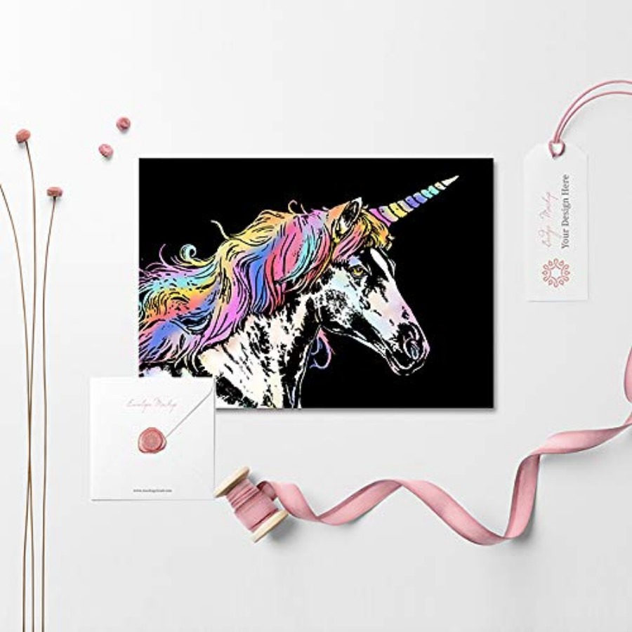 レインボー スクラッチ アート ペイント ペーパー A4 大 - Art Craft Night のレビューと価格