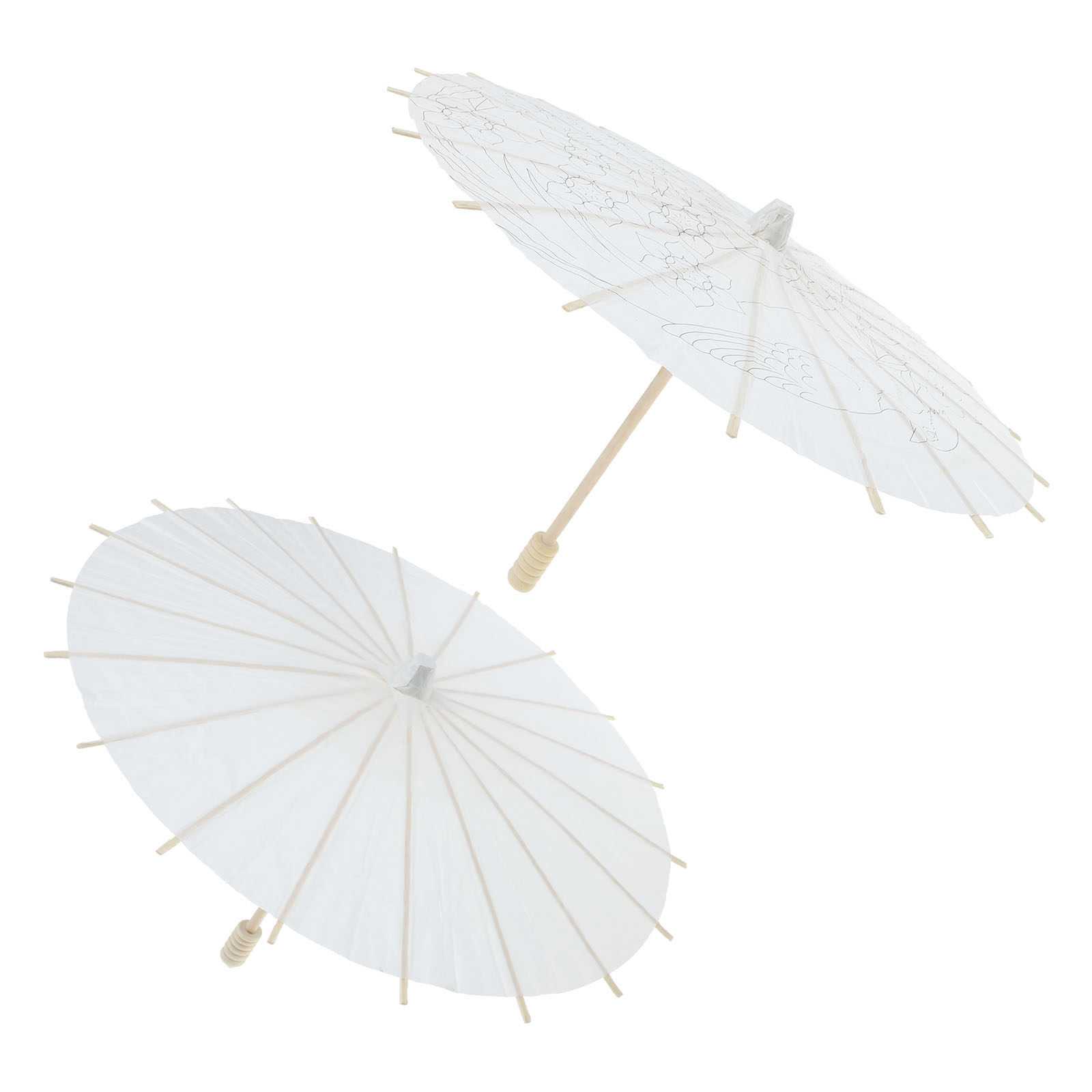 2個入り未完成DIY油紙製ブランク傘、ペイント可能、子供用絵 - Art Craft Umbrella のレビューと価格