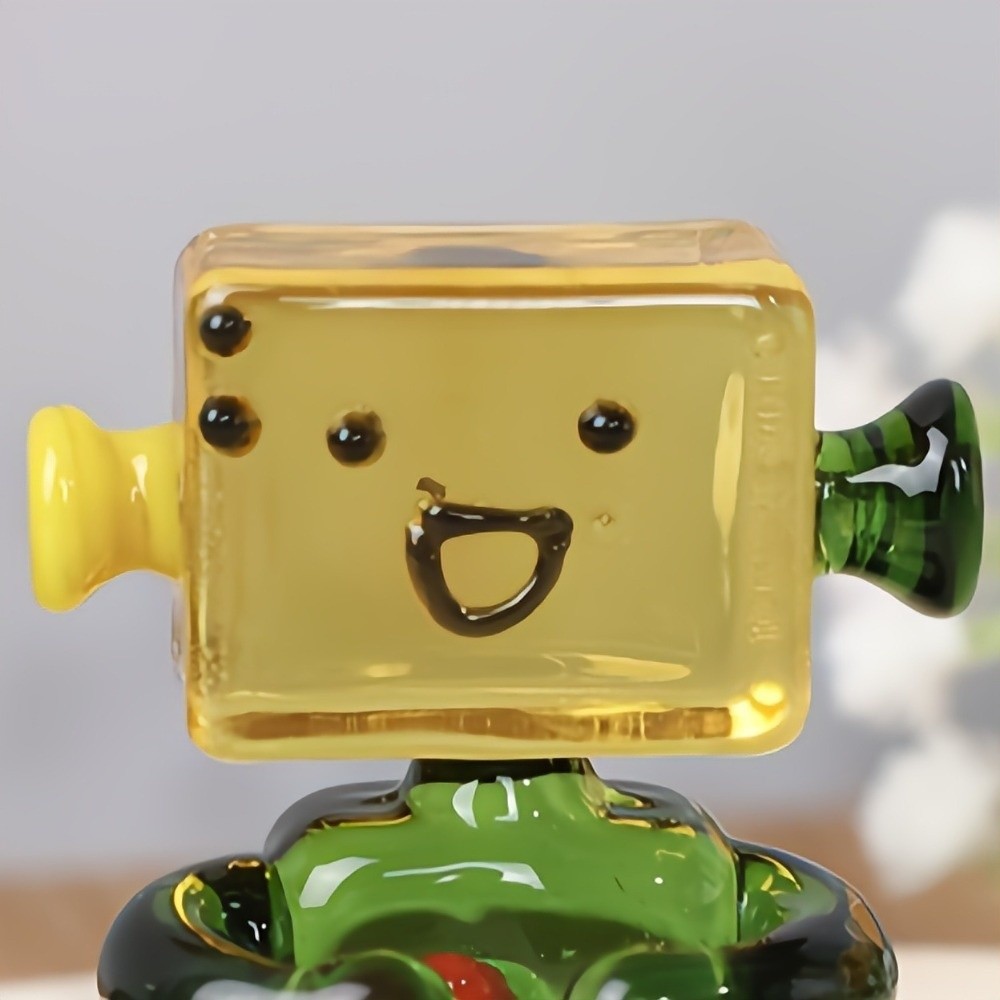 かわいいカラフルな顔のロボット装飾品漫画透明手作りガラスアー - Art Craft Robot のレビューと価格