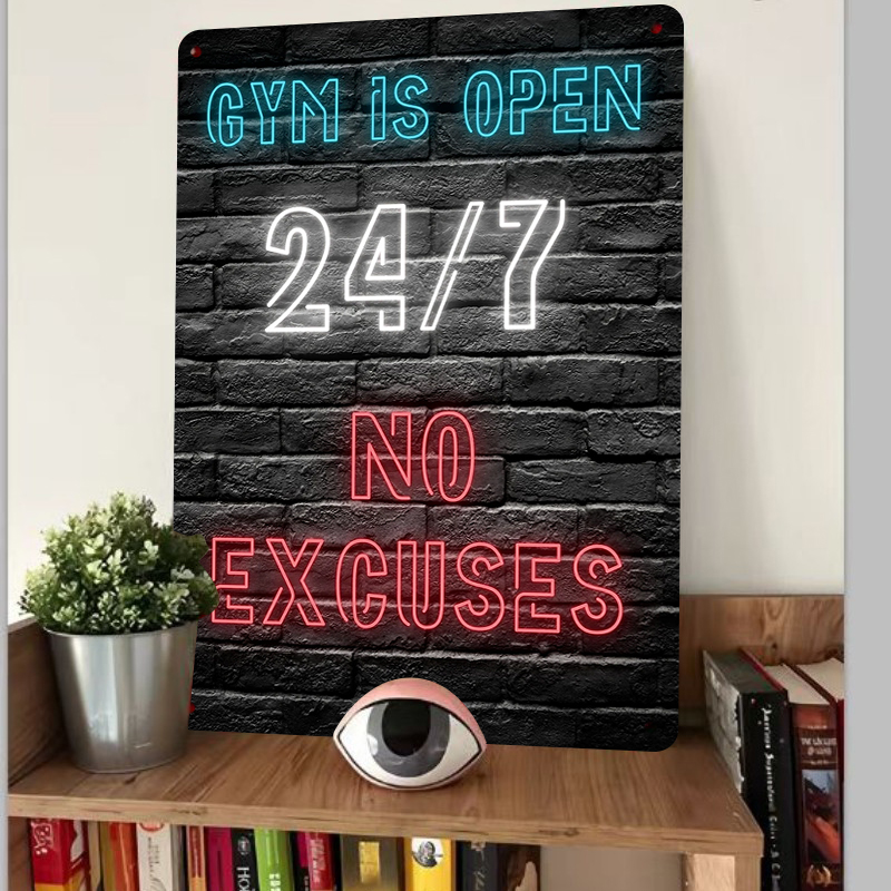 ジム24時間営業 ネオン効果メタルウォールアート インスピレ - Art Craft Quotes のレビューと価格