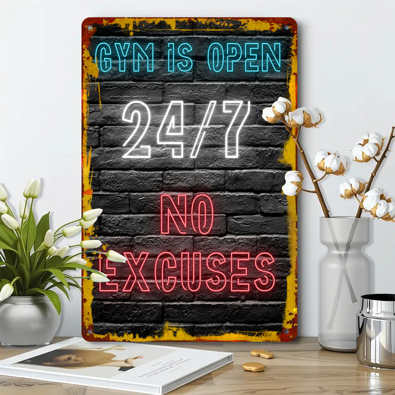 ジム24時間営業 ネオン効果メタルウォールアート インスピレ - Art Craft Quotes のレビューと価格