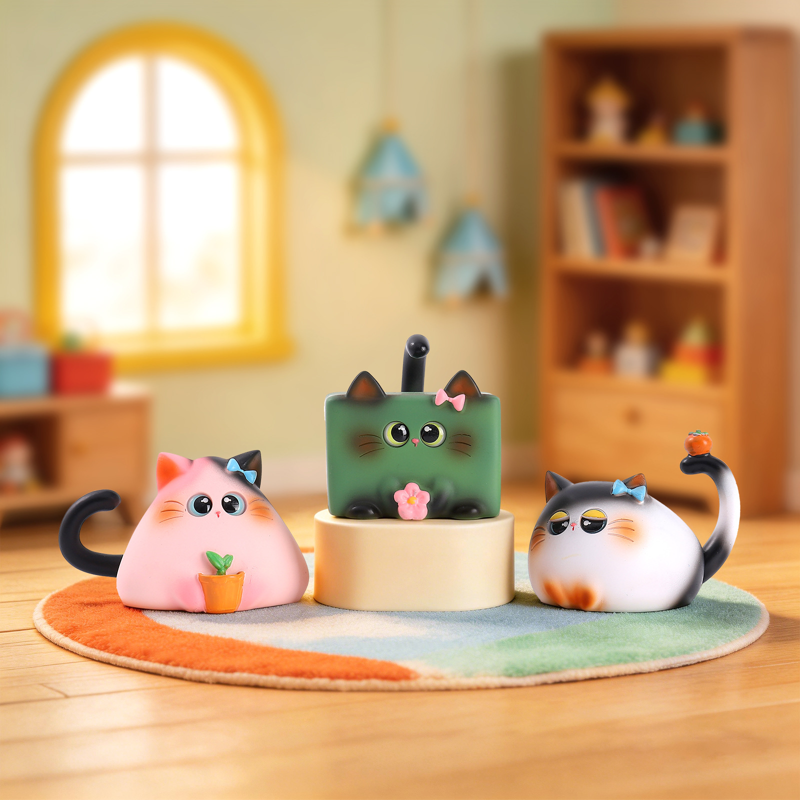 ブラインドボックス猫フィギュア樹脂製クリエイティブ漫画デスク - Art Craft Items のレビューと価格