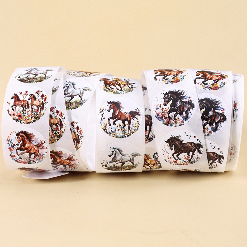 500 ピース/ロール馬の花ステッカーかわいい動物シールステ - Art Craft Items のレビューと価格