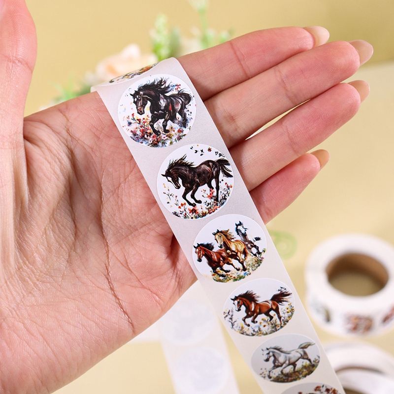 500 ピース/ロール馬の花ステッカーかわいい動物シールステ - Art Craft Items のレビューと価格