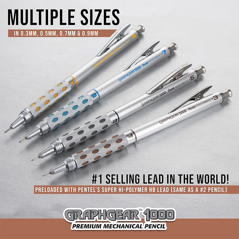 日本ぺんてる シャープペンシル GraphGear 1000 - Pentel Pen Energel のレビューと価格