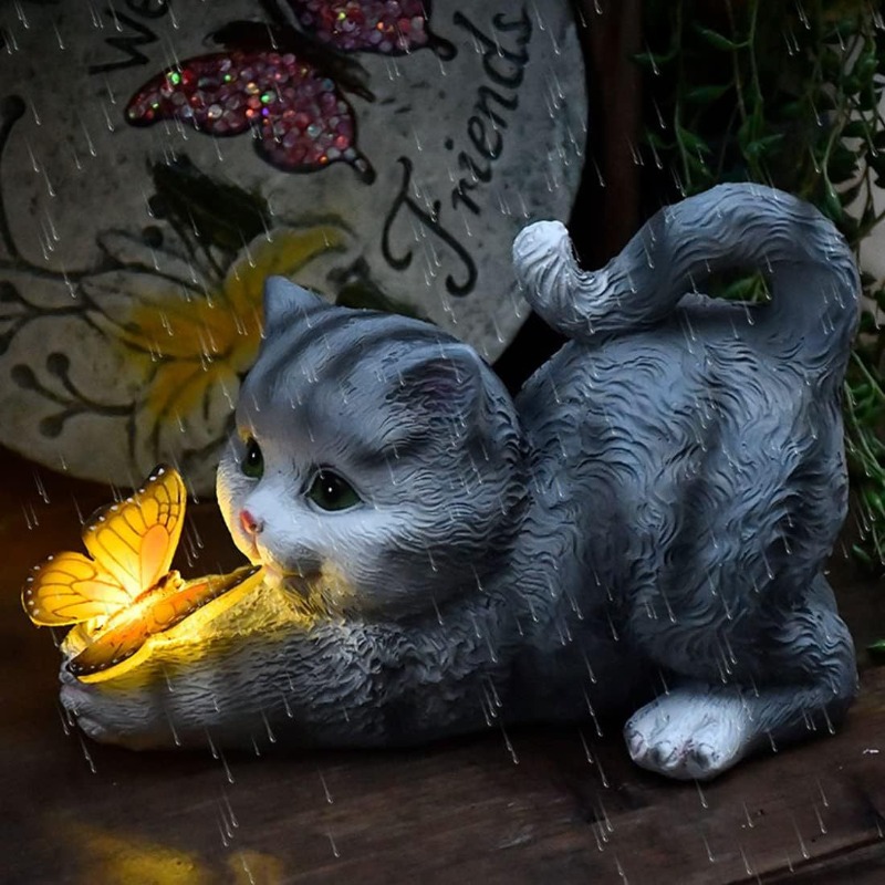 魅力的 ​ ​ ​ ​ ​ ​ ​ ソーラーパワー式の庭の猫 - Art Craft Night のレビューと価格