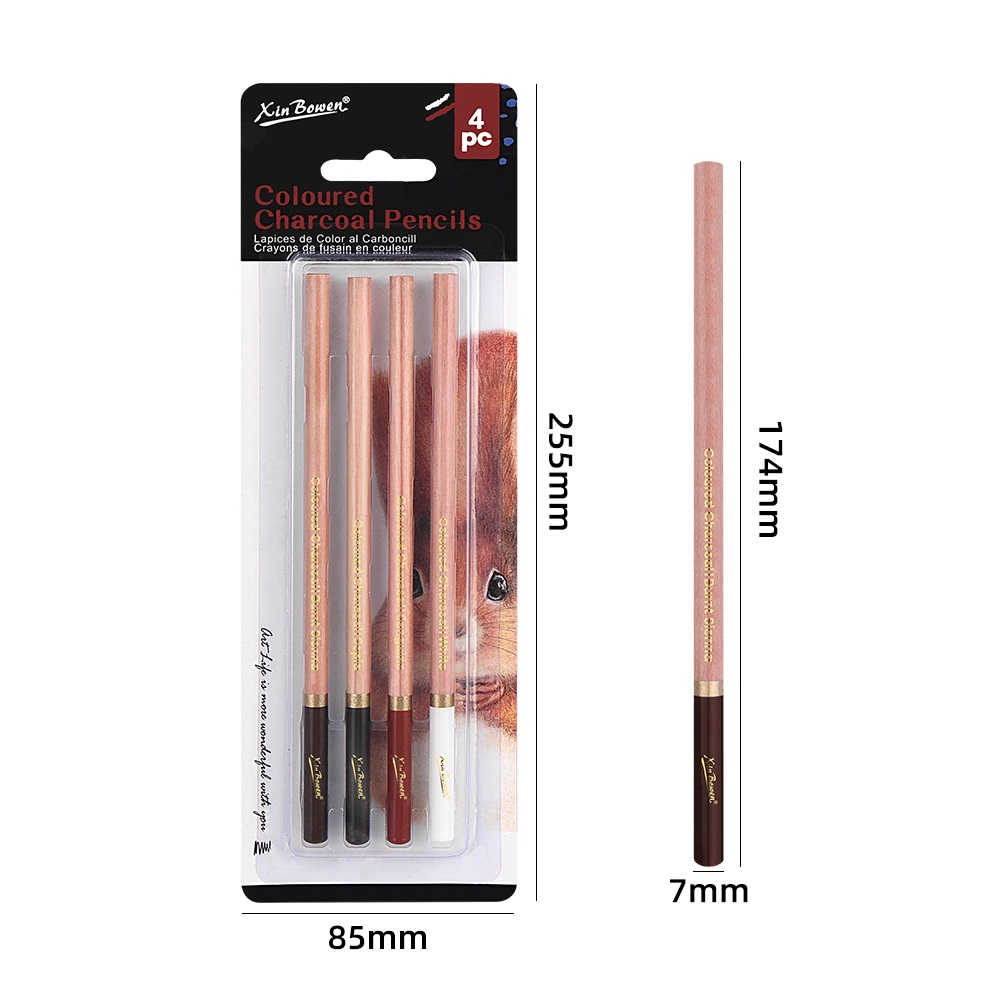 4 個プロフェッショナルスケッチ木炭鉛筆セット色ソフトパステ - Colored Pencil Professional のレビューと価格