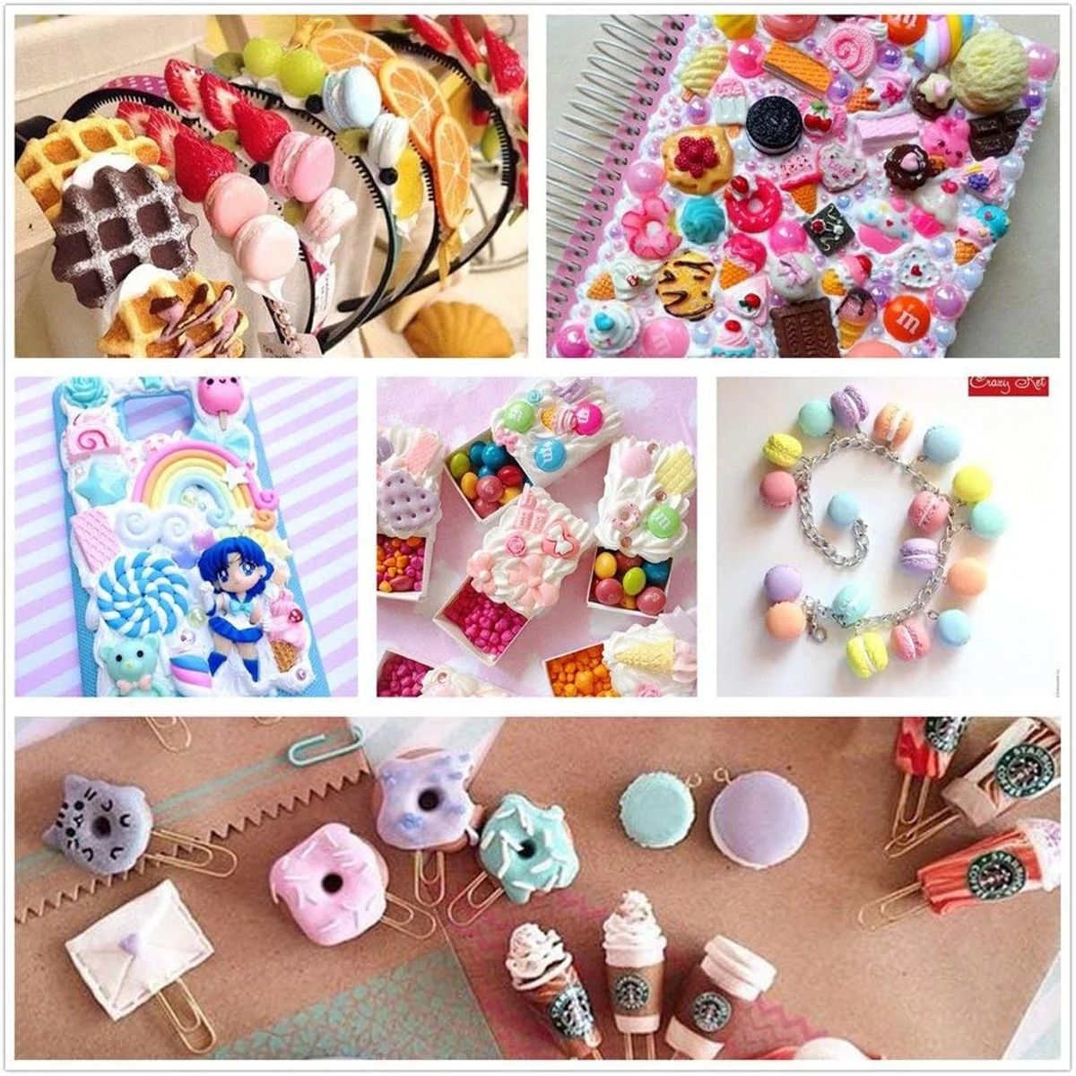 ミックスレジンスイーツフラットバックスライムチャームセット、 - Art Craft Items のレビューと価格