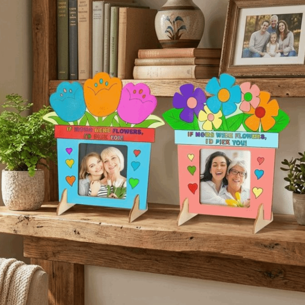 未完成の木製額縁 花の色を自分で塗り絵するDIYフォトフレー - Art Craft For Kindergarten のレビューと価格