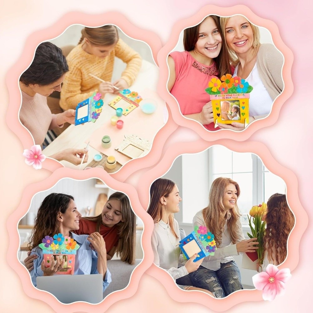 未完成の木製額縁 花の色を自分で塗り絵するDIYフォトフレー - Art Craft For Kindergarten のレビューと価格