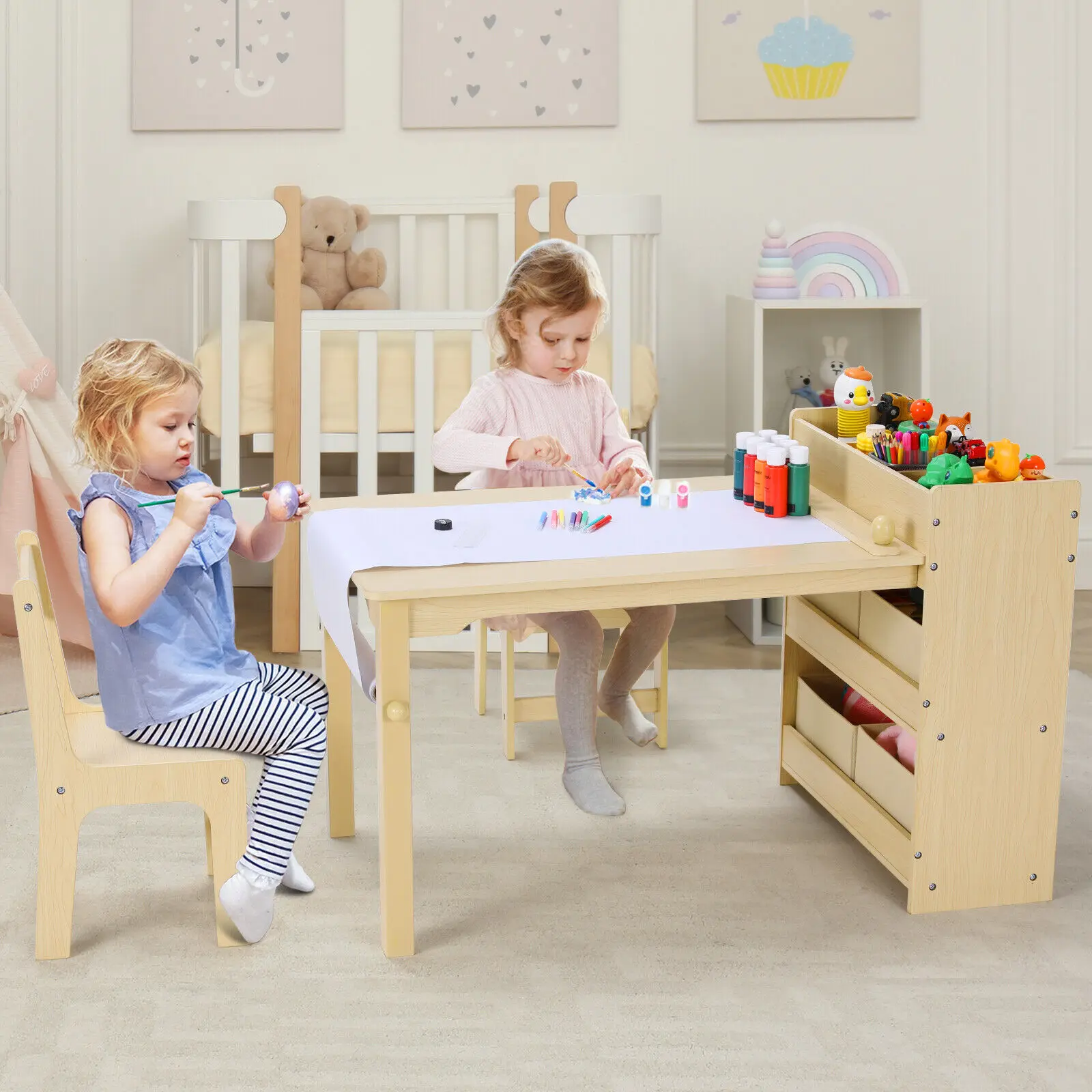 子供用テーブルと椅子のセット,2つの椅子のセット,木製の工芸 - Art Craft Quotes のレビューと価格