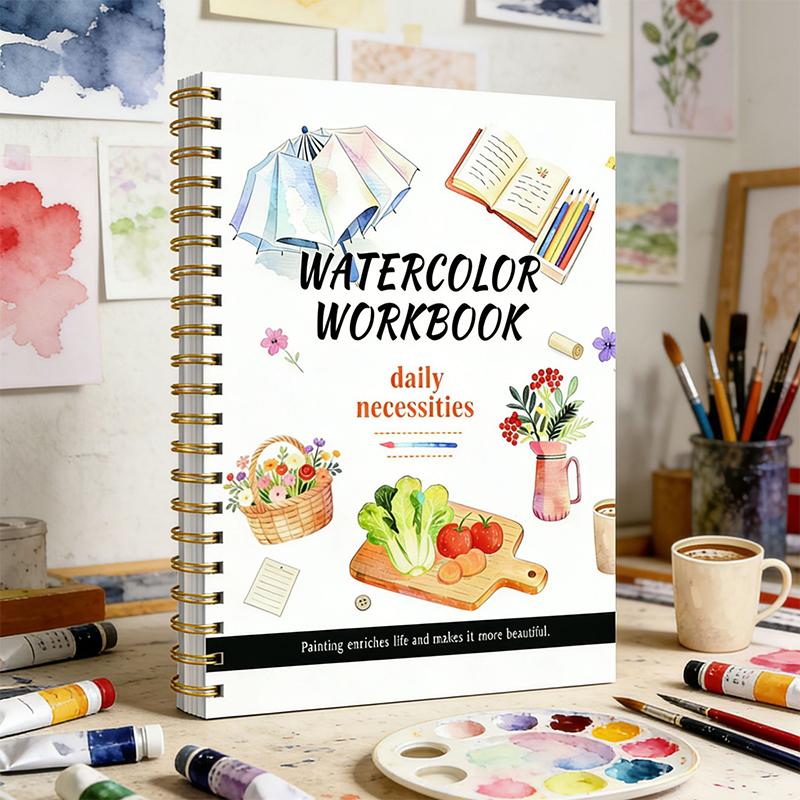 ホットセールスパイラル綴じ水彩画花柄ワークブック厚紙初心者向 - Art Craft Items のレビューと価格