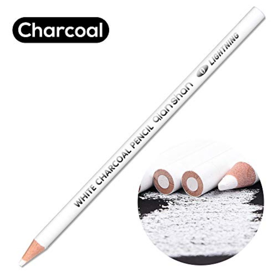 2本入り黒白炭鉛筆、プロ仕様高品質スケッチハイライト木炭鉛筆 - Colored Pencil Professional のレビューと価格
