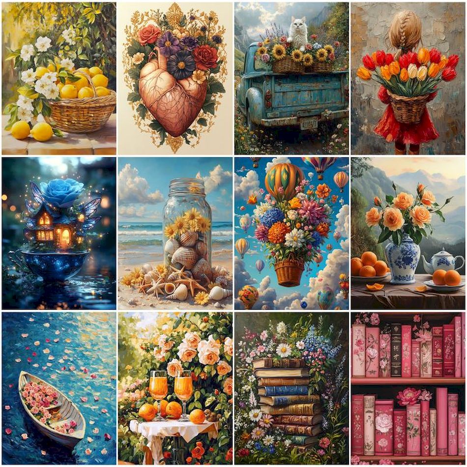 RUOPOTY 数字による絵画 キャンバスフレーム付き 花ア - Art Craft Number のレビューと価格