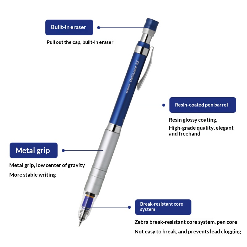 日本ゼブラデルガード MA86 金属シャープペンシル、クラシ - Colored Pencil Professional のレビューと価格